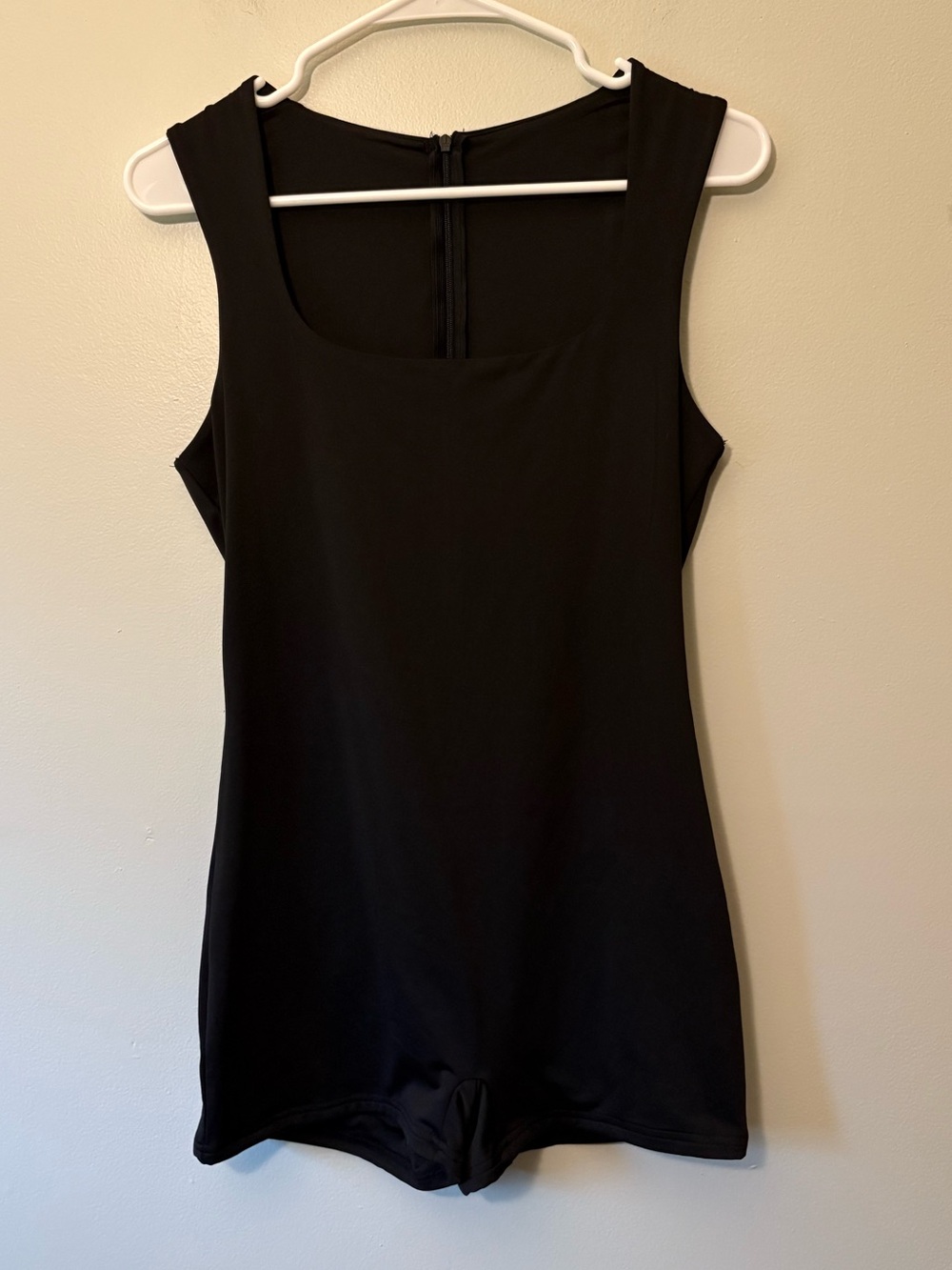 Black Sleeveless Square Neck Romper, Size Medium Women’s